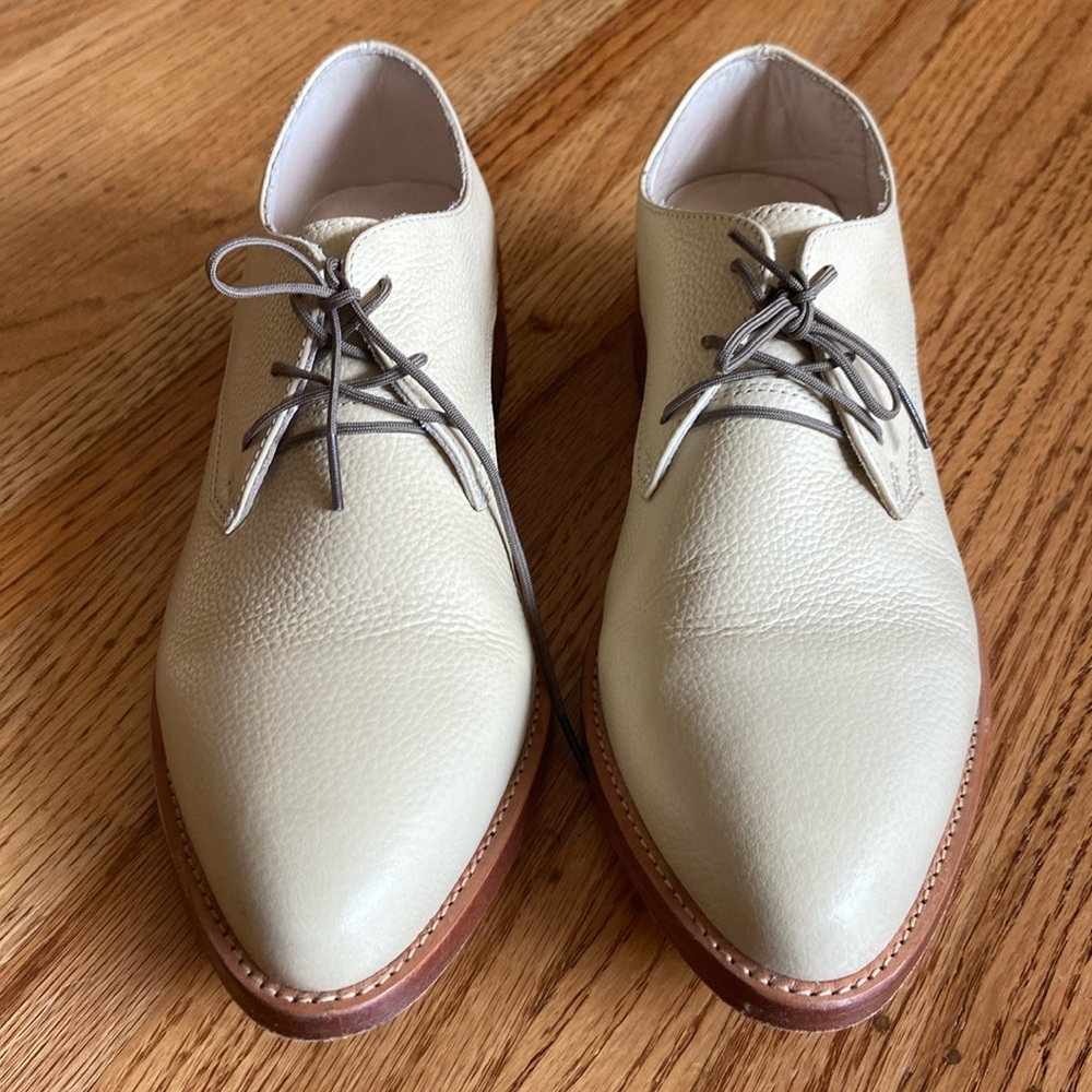 Nisolo cream leather oxfords
